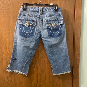 Like New True Religion Bermuda Jean Shorts
